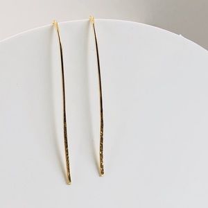 14K Gold Filled Hammered Bar Earrings Tarnish-Free